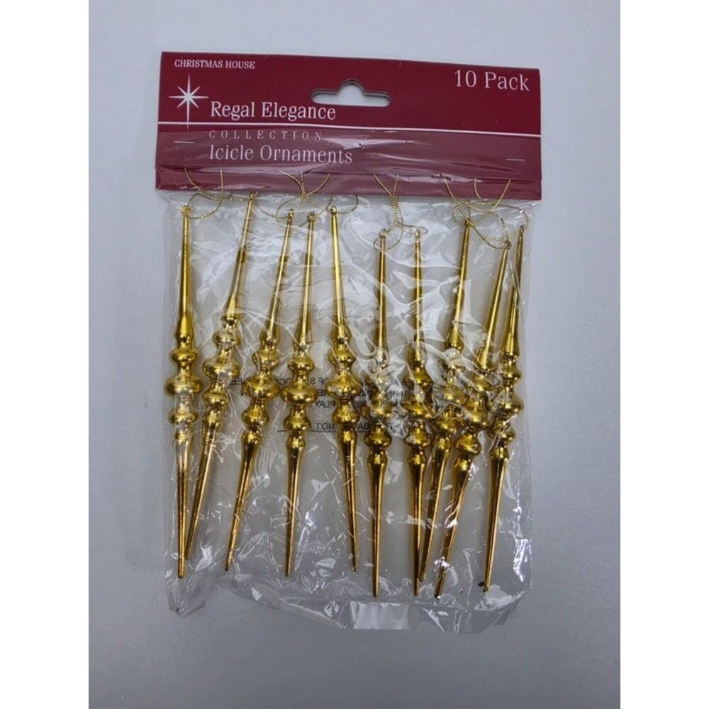 Vintage Ornaments icicle ornaments gold color